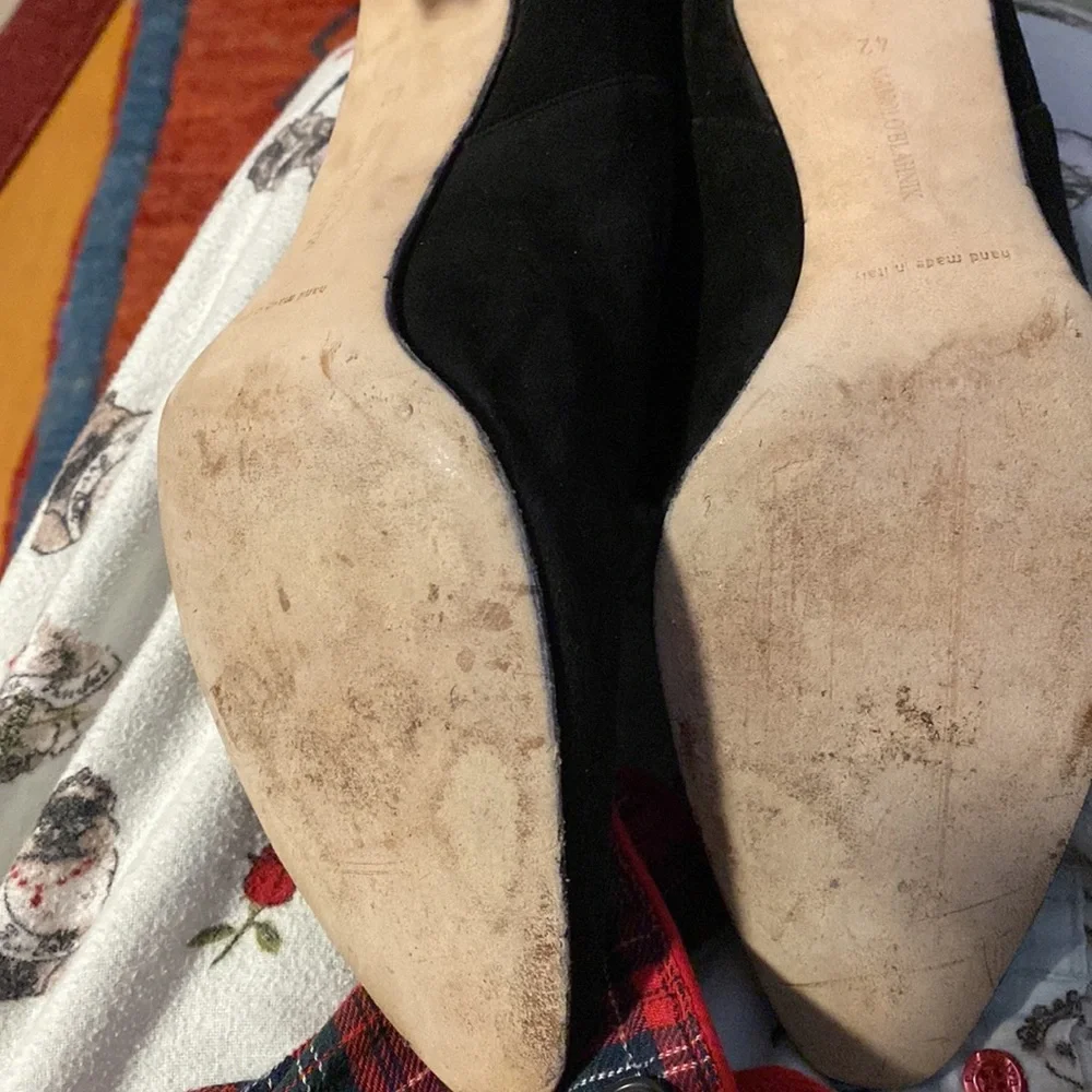 Manolo Blahnik black suede slouch knee high boots size 42 - Picture 8 of 8